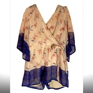 BAILEY BLUE Boho Floral Romper
